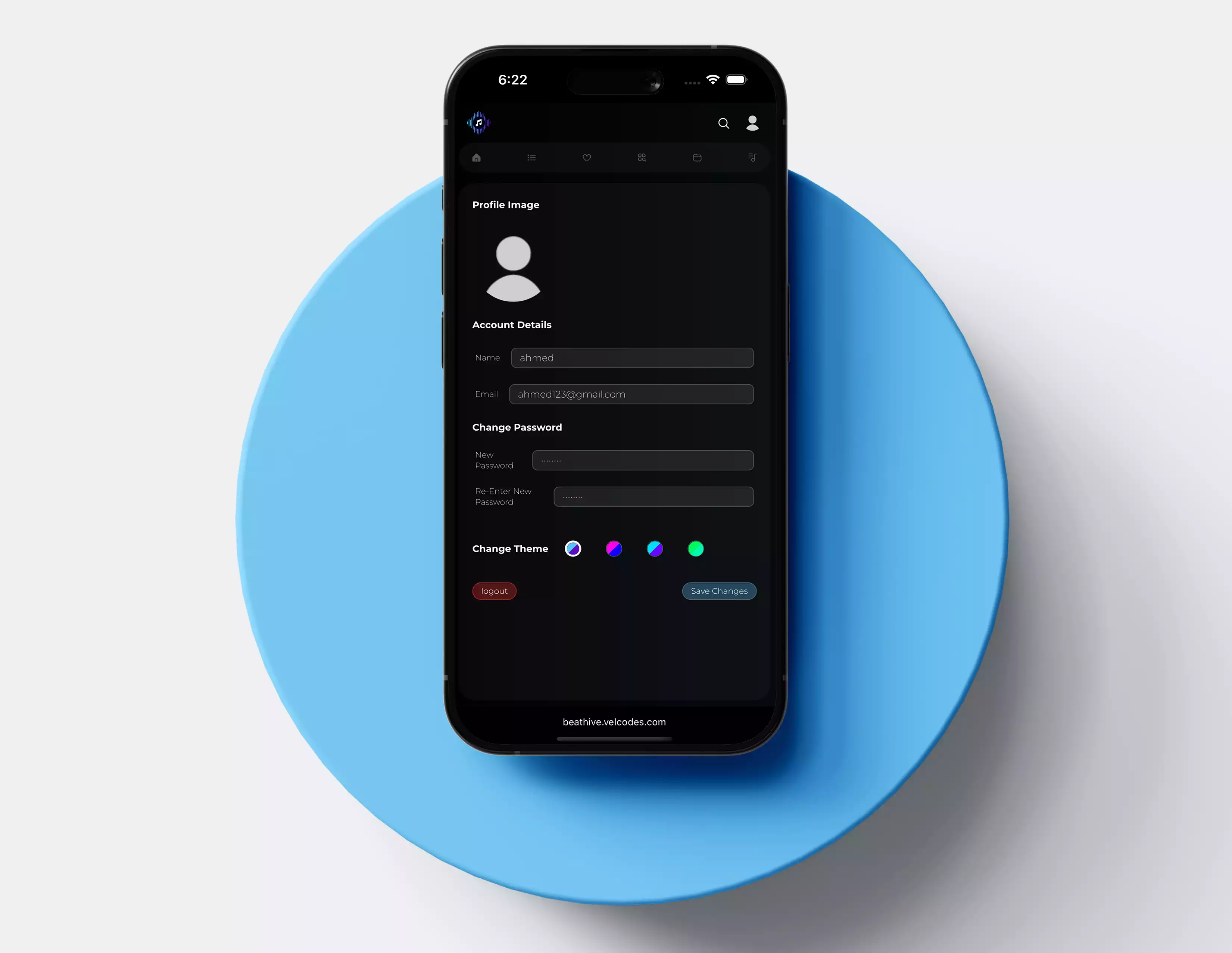 BeatHive theme switcher