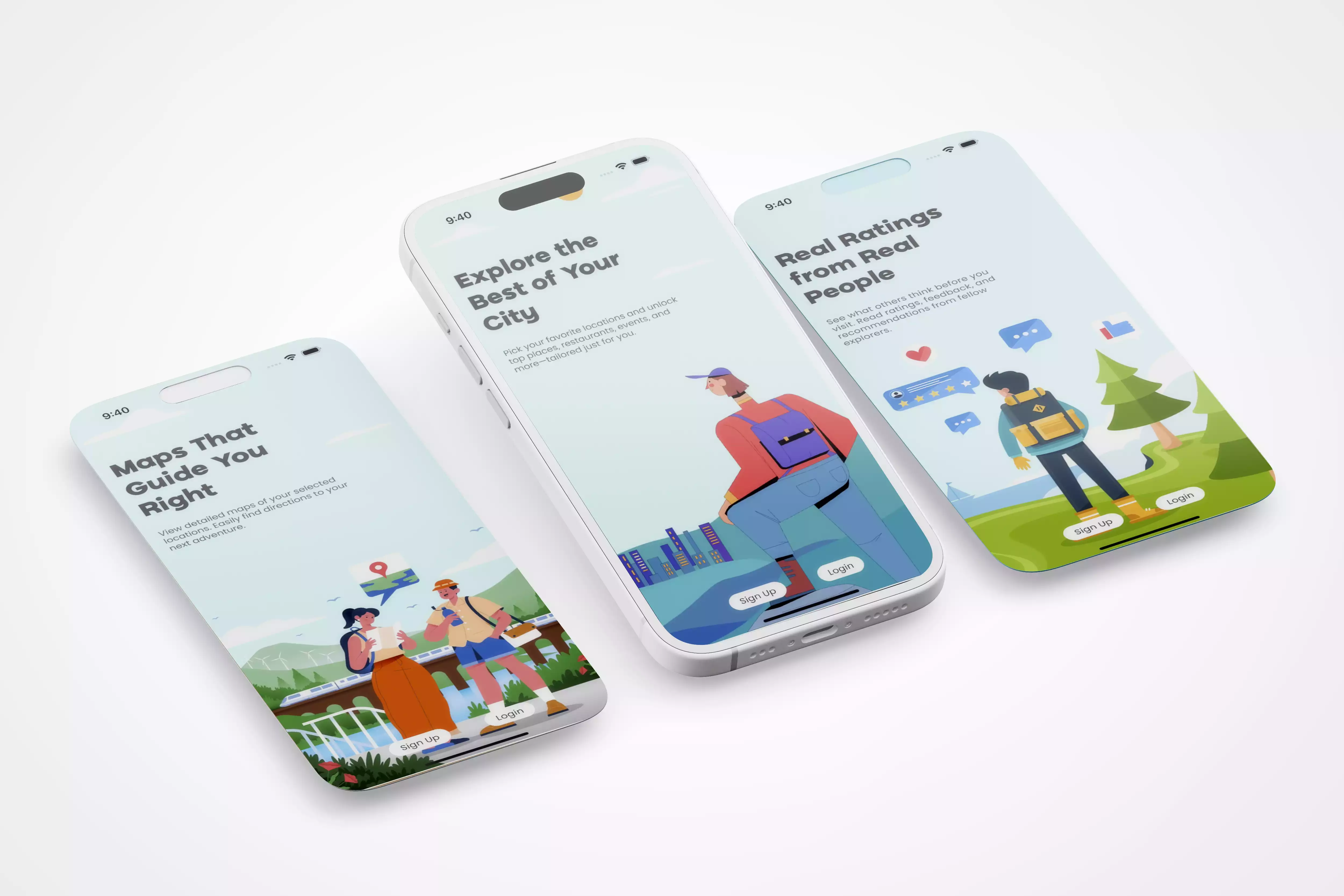 CitiGuide onboarding screens
