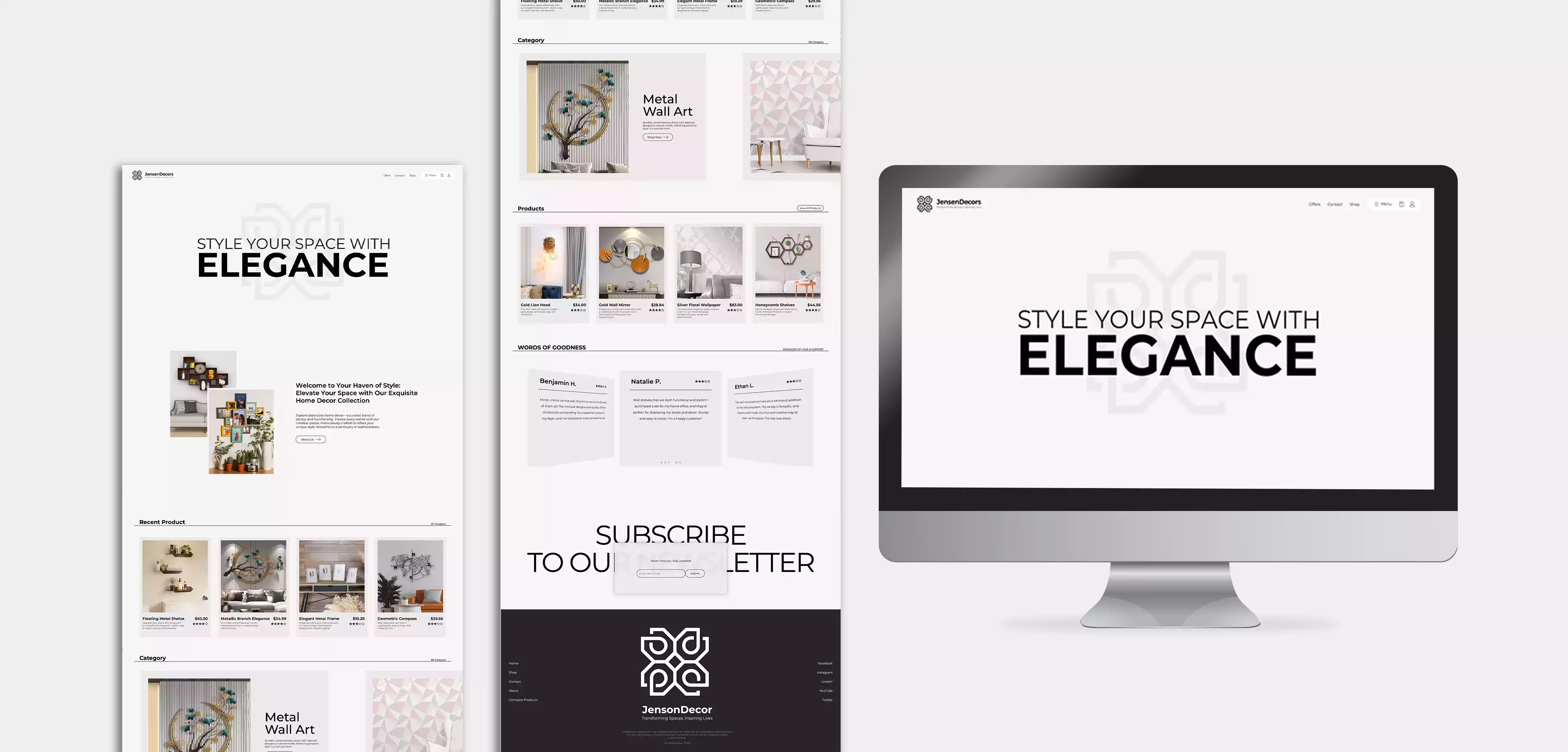 JensonDecor homepage design